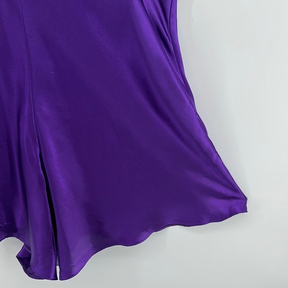 Kathryn VTG Purple Slip Satin Teddy w/Spaghetti Strap Front Button Detail SzL - Picture 12 of 14